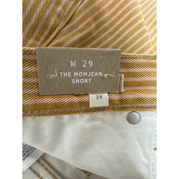 Madewell The Mom Jean Shorts in Stripes Size 29 NWT High Waisted - Picture 7 of 8